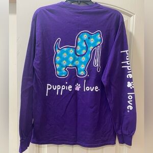 Puppie Love Purple Long Sleeve Tee Size M